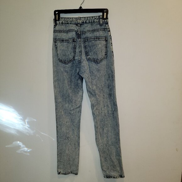 Shein Acid Washed Distressed, Ripped Light Blue Jeans, Women's Size XS - Picture 2 of 4